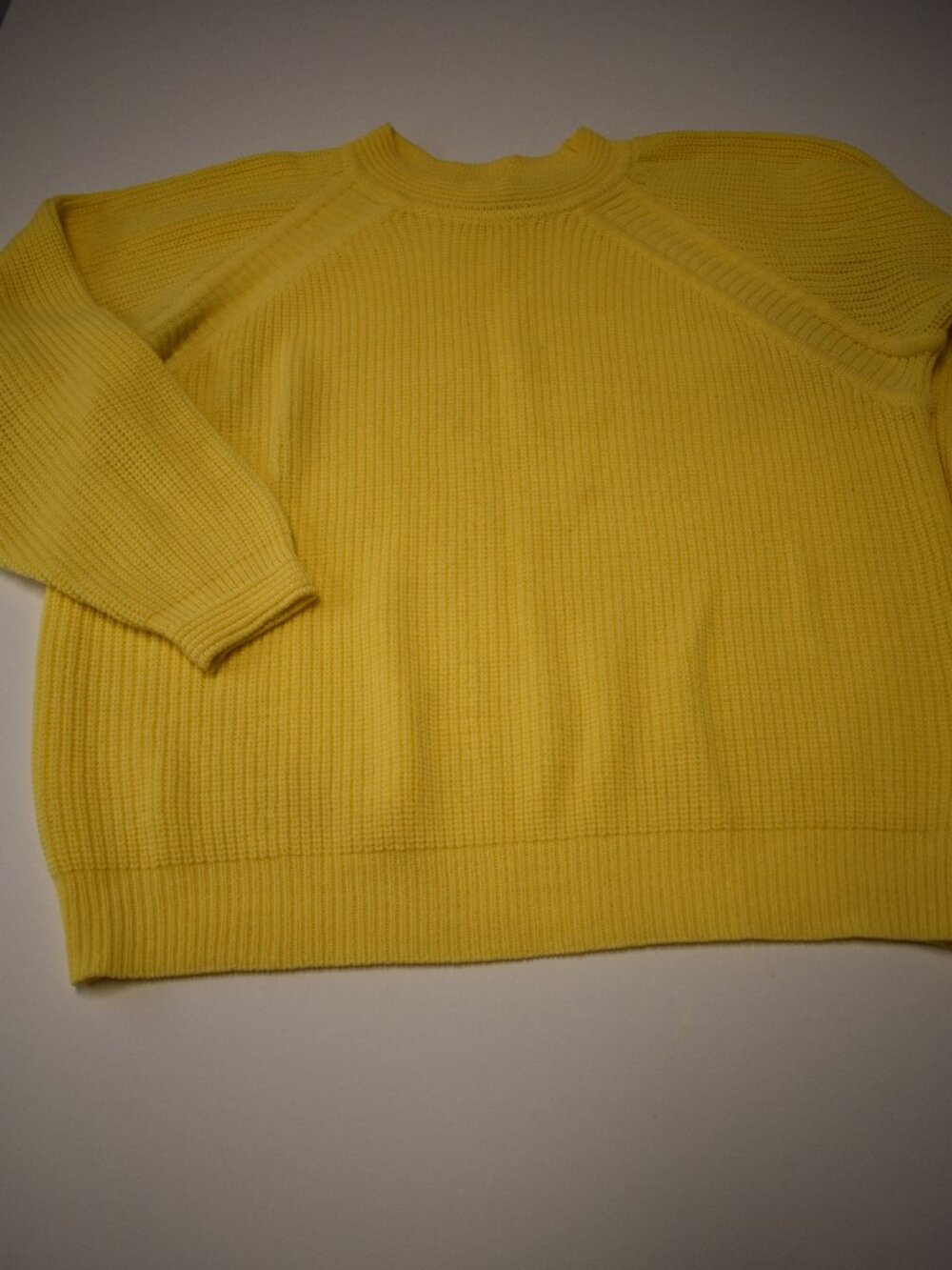 XL Vintage Morgan Brooke Women's Yellow Chunky Knit Raglan Sweater Made in Korea